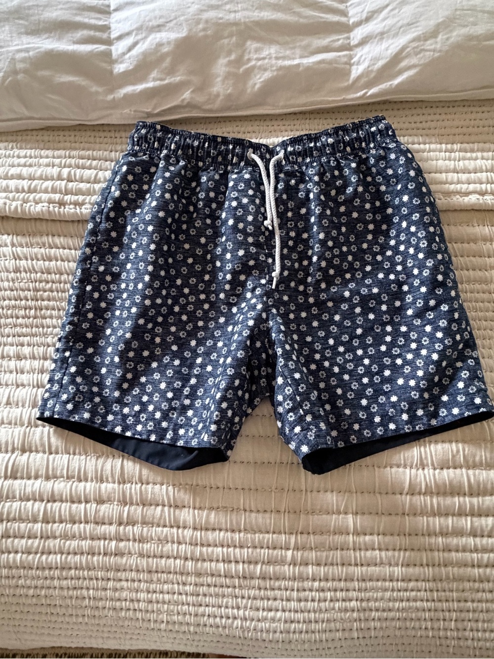 Original Penguin Reversible Navy Blue Floral Swim Trunks